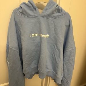 Call Her Daddy I am unwell cropped hoodie (blue)